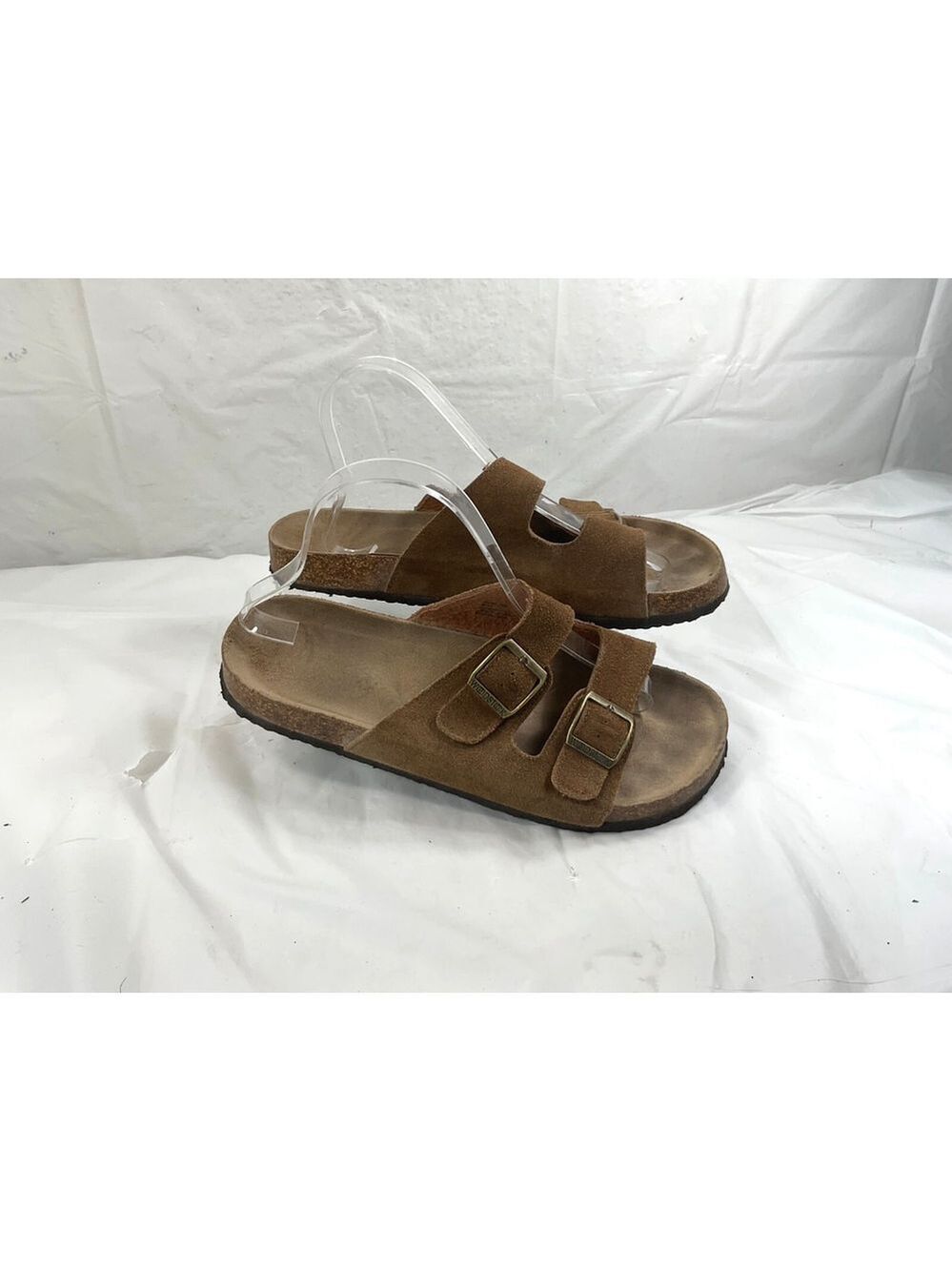 Woodstock Bert Leather Slip On Corkbed Slide Sandals 2 Buckle Straps Mens Sz 9 M
